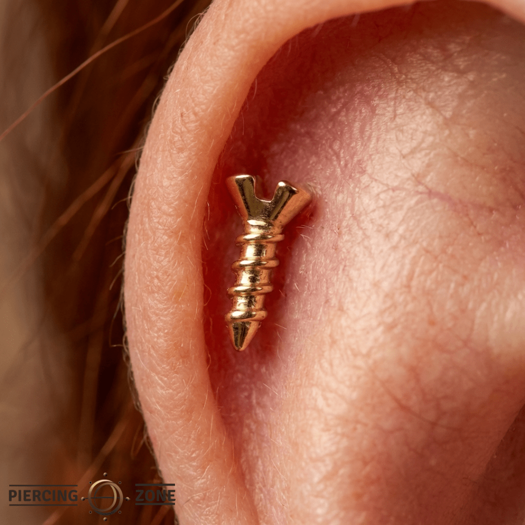 Screwed – 14K Gold Threadless/Threaded End - piercing - zone.com