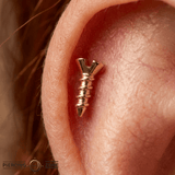 Screwed – 14K Gold Threadless/Threaded End - piercing - zone.com