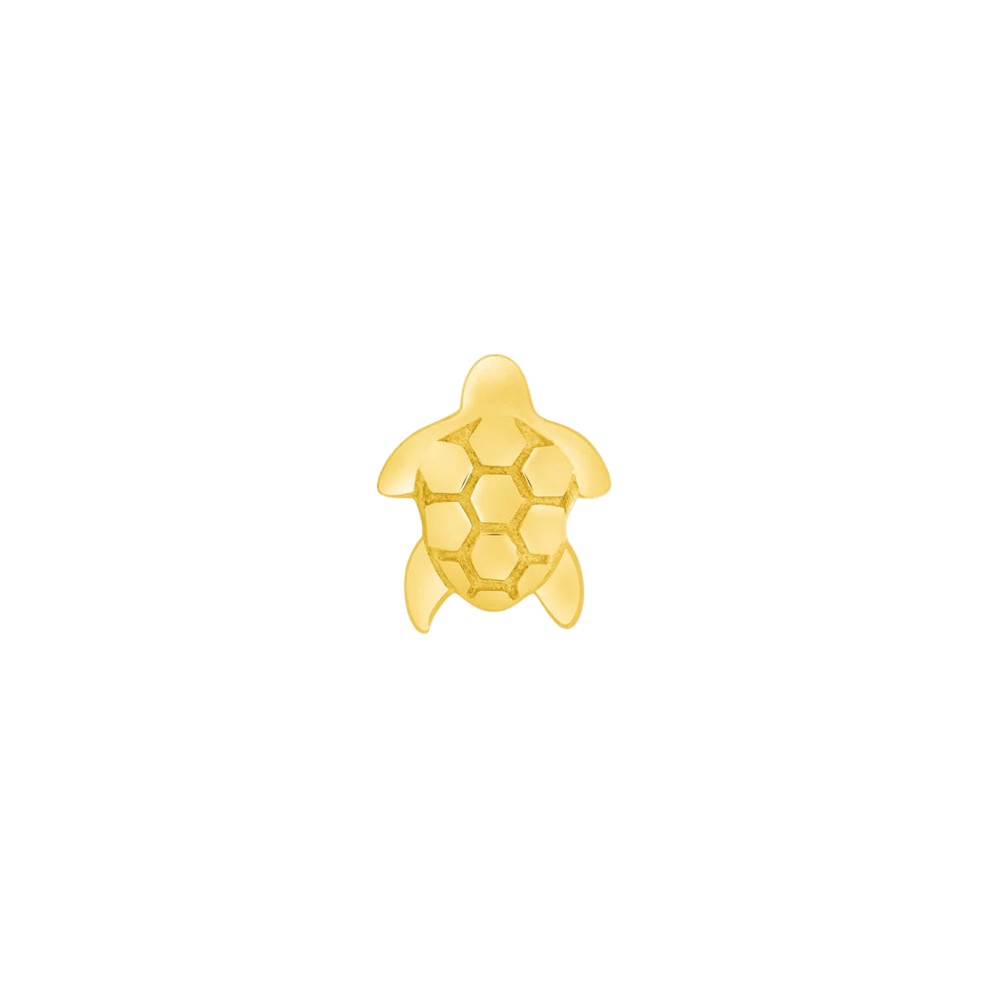 Sea Turtle – 14K Gold Threadless & Threaded End - piercing - zone.com