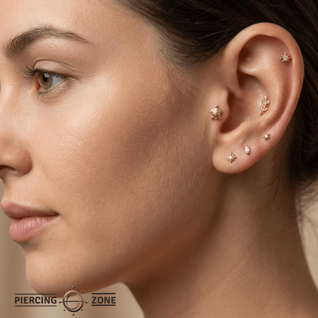 Sea Turtle – 14K Gold Threadless/Threaded End - piercing - zone.com