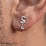 Seahorse Pin - 14K Gold Seahorse Threadless End - piercing - zone.com