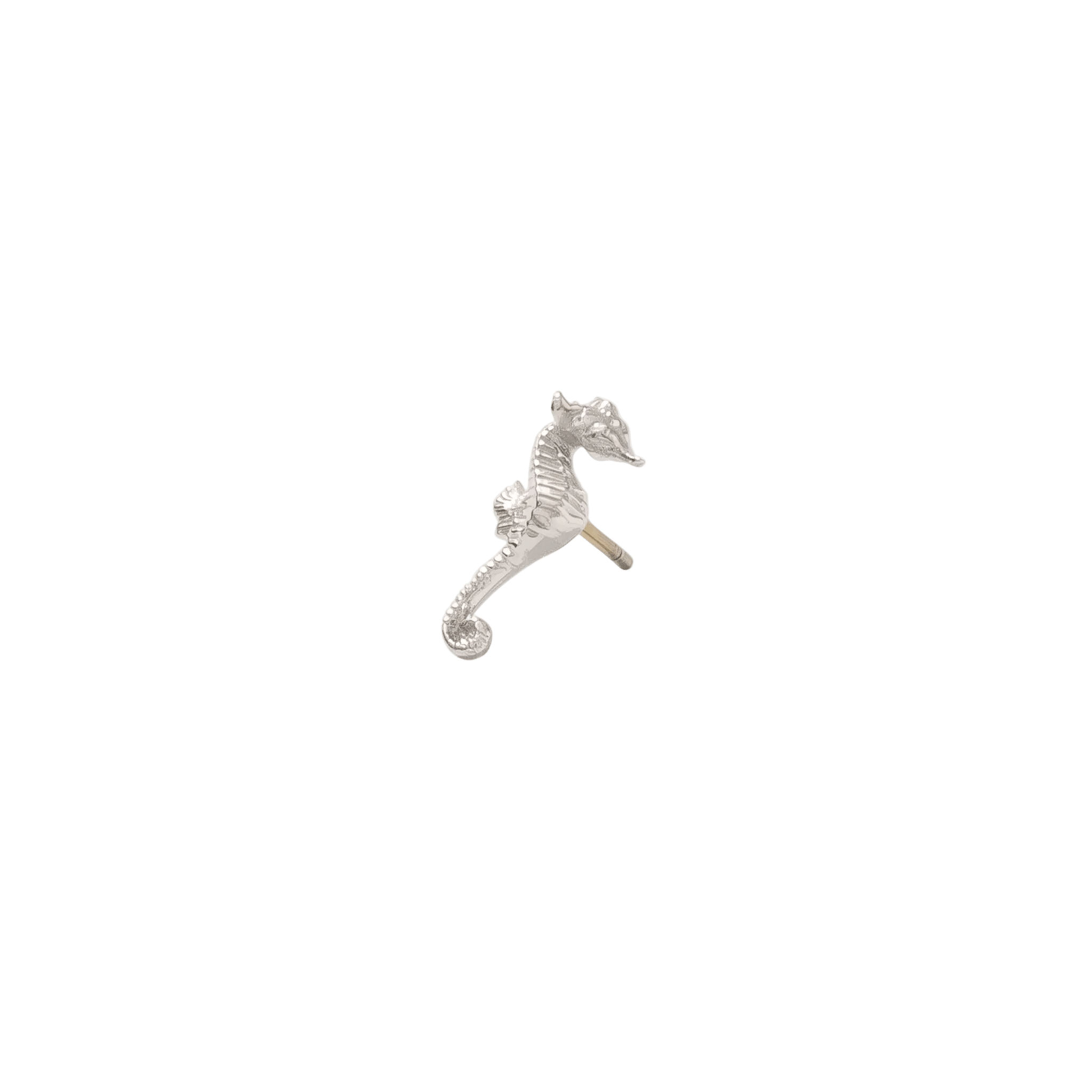 Seahorse Pin - 14K Gold Seahorse Threadless End - piercing - zone.com