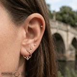 Seamless Ring with Beaded Heart – 14K Gold Textured Heart Accent - piercing - zone.com