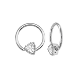 Seamless Ring With Fixed Charming Triangle Prong – 14K Gold Geometric Accent Design - piercing - zone.com