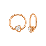 Seamless Ring With Fixed Charming Triangle Prong – 14K Gold Geometric Accent Design - piercing - zone.com