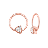 Seamless Ring With Fixed Charming Triangle Prong – 14K Gold Geometric Accent Design - piercing-zone.com