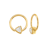 Seamless Ring With Fixed Charming Triangle Prong – 14K Gold Geometric Accent Design - piercing - zone.com