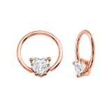 Seamless Ring With Fixed Heart Prong – 14K Gold Heart-Cut Gem Accent - piercing-zone.com