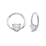 Seamless Ring With Fixed Heart Prong – 14K Gold Heart-Cut Gem Accent - piercing-zone.com