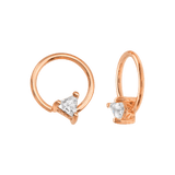 Seamless Ring With Fixed Ornament Triangle Prong – 14K Gold Decorative Gem Accent - piercing - zone.com