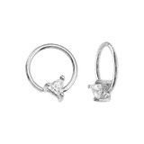 Seamless Ring With Fixed Ornament Triangle Prong – 14K Gold Decorative Gem Accent - piercing-zone.com