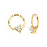 Seamless Ring With Fixed Ornament Triangle Prong – 14K Gold Decorative Gem Accent - piercing - zone.com