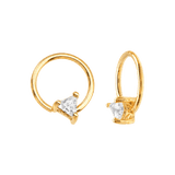 Seamless Ring With Fixed Ornament Triangle Prong – 14K Gold Decorative Gem Accent - piercing-zone.com