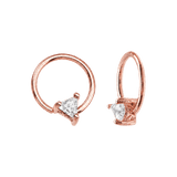 Seamless Ring With Fixed Ornament Triangle Prong – 14K Gold Decorative Gem Accent - piercing-zone.com