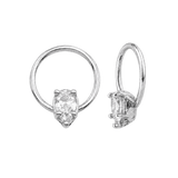 Seamless Ring With Fixed Pear – 14K Gold Pear-Cut Gem Accent - piercing-zone.com