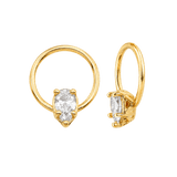 Seamless Ring With Fixed Pear – 14K Gold Pear-Cut Gem Accent - piercing-zone.com