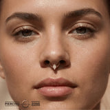 Seamless Ring With Fixed Pear – 14K Gold Pear - Cut Gem Accent - piercing - zone.com