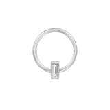 Seamless Ring with Vertical Fixed Baguette – 14K Gold Sculpted Baguette Design - piercing-zone.com