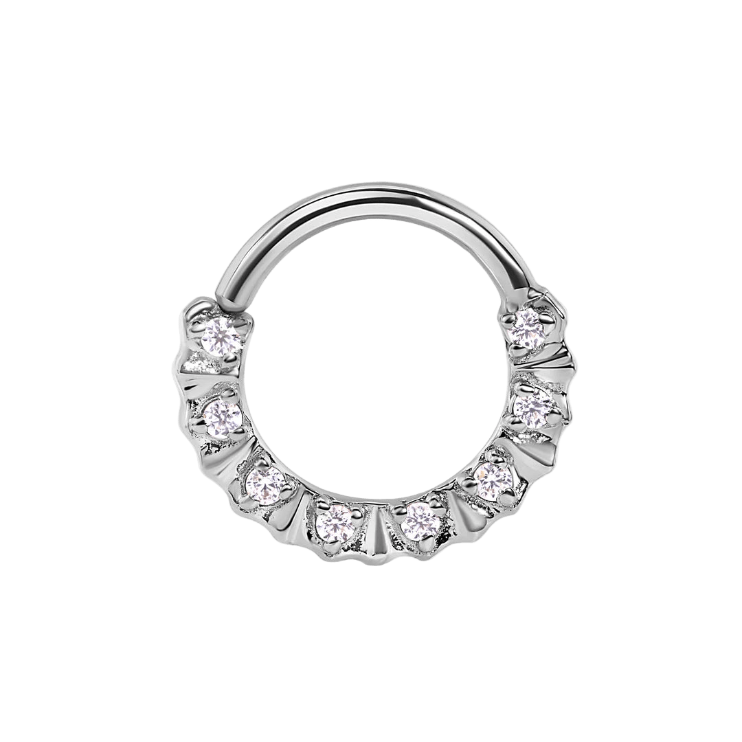 Selena Seamless Ring – 14K Gold Petite Gem Arc - piercing - zone.com