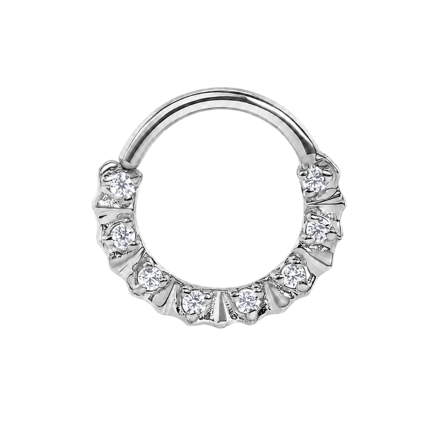 Selena Seamless Ring – 14K Gold Petite Gem Arc - piercing-zone.com
