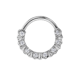 Selena Seamless Ring – 14K Gold Petite Gem Arc - piercing-zone.com