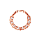 Selena Seamless Ring – 14K Gold Petite Gem Arc - piercing - zone.com