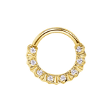 Selena Seamless Ring – 14K Gold Petite Gem Arc - piercing - zone.com
