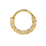Selena Seamless Ring – 14K Gold Petite Gem Arc - piercing-zone.com