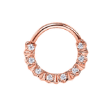 Selena Seamless Ring – 14K Gold Petite Gem Arc - piercing-zone.com