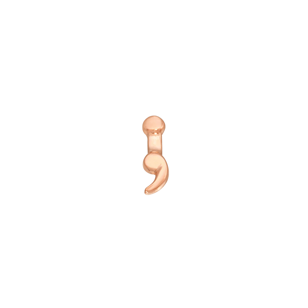 Semicolon – 14K Gold Threadless End - piercing - zone.com