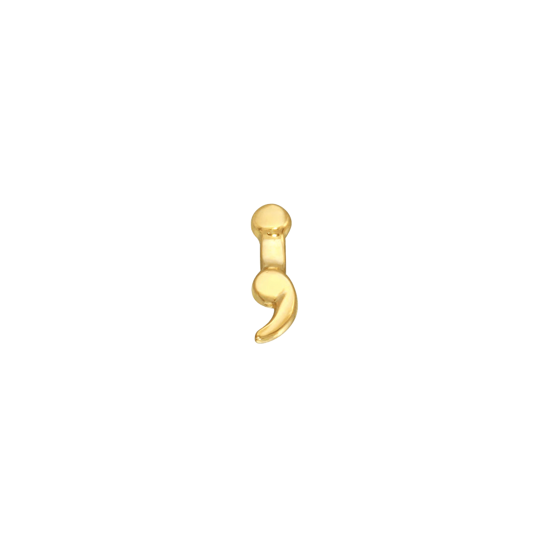 Semicolon – 14K Gold Threadless End - piercing - zone.com