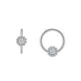 Serena Seamless Ring – 14K Gold Single - Gem Minimalist Accent - piercing - zone.com