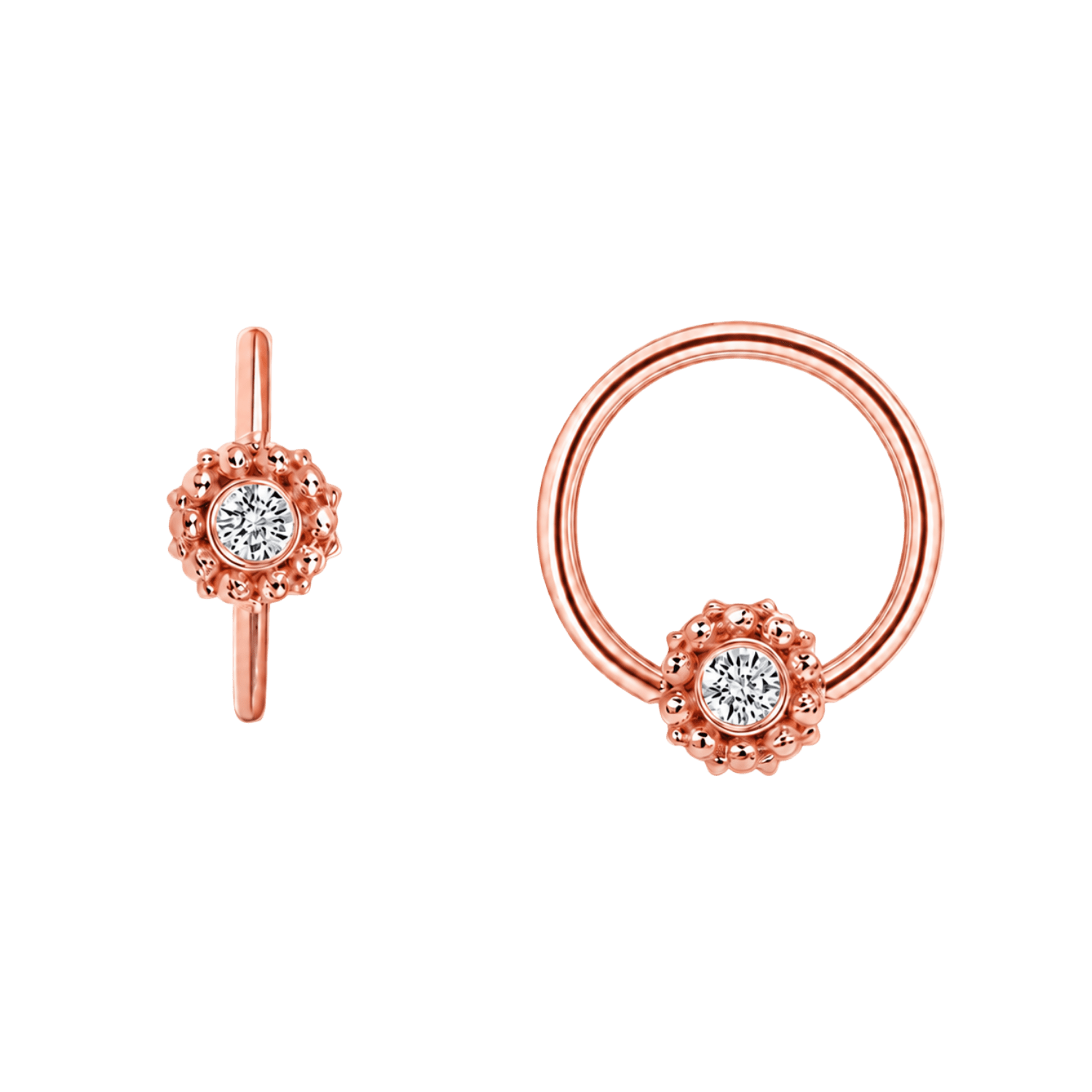 Serena Seamless Ring – 14K Gold Single-Gem Minimalist Accent - piercing-zone.com
