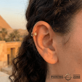 Serena Seamless Ring – 14K Gold Single - Gem Minimalist Accent - piercing - zone.com