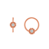 Serena Seamless Ring – 14K Gold Single - Gem Minimalist Accent - piercing - zone.com