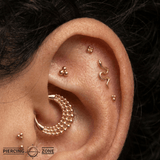 Serpent – 14K Gold Minimalist Snake Threadless End - piercing - zone.com