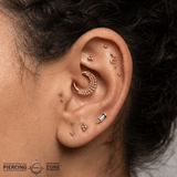 Serpent – 14K Gold Minimalist Snake Threadless End - piercing - zone.com