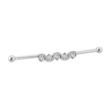 Serpent Flow - 14K Gold Gem Straight Barbell - piercing - zone.com