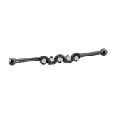 Serpent Flow - 14K Gold Gem Straight Barbell - piercing - zone.com