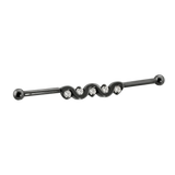 Serpent Flow - 14K Gold Gem Straight Barbell