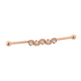 Serpent Flow - 14K Gold Gem Straight Barbell