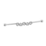 Serpent Flow - 14K Gold Gem Straight Barbell