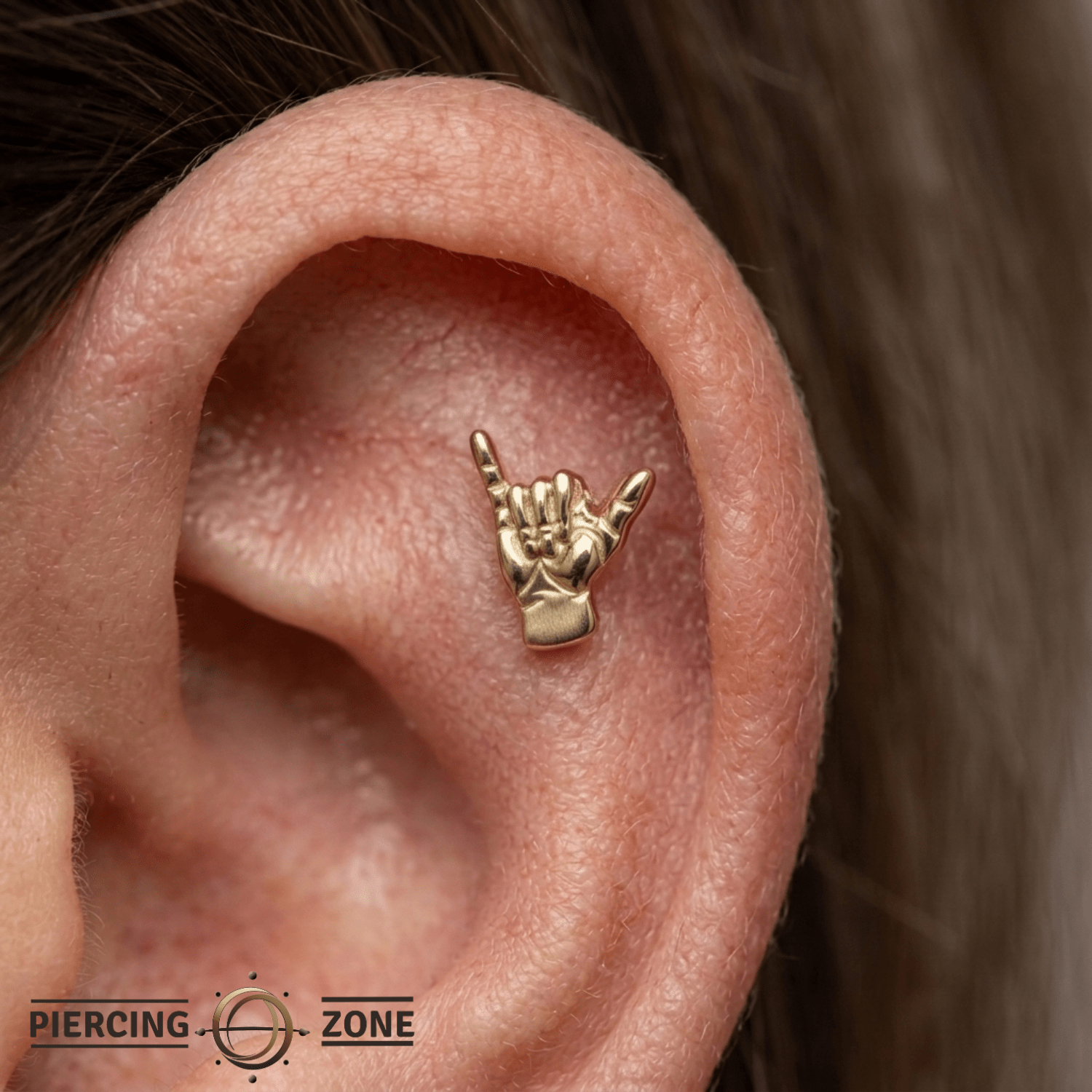 Shaka – 14K Gold Threadless/Threaded End - piercing - zone.com