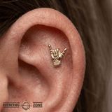 Shaka – 14K Gold Threadless/Threaded End - piercing - zone.com