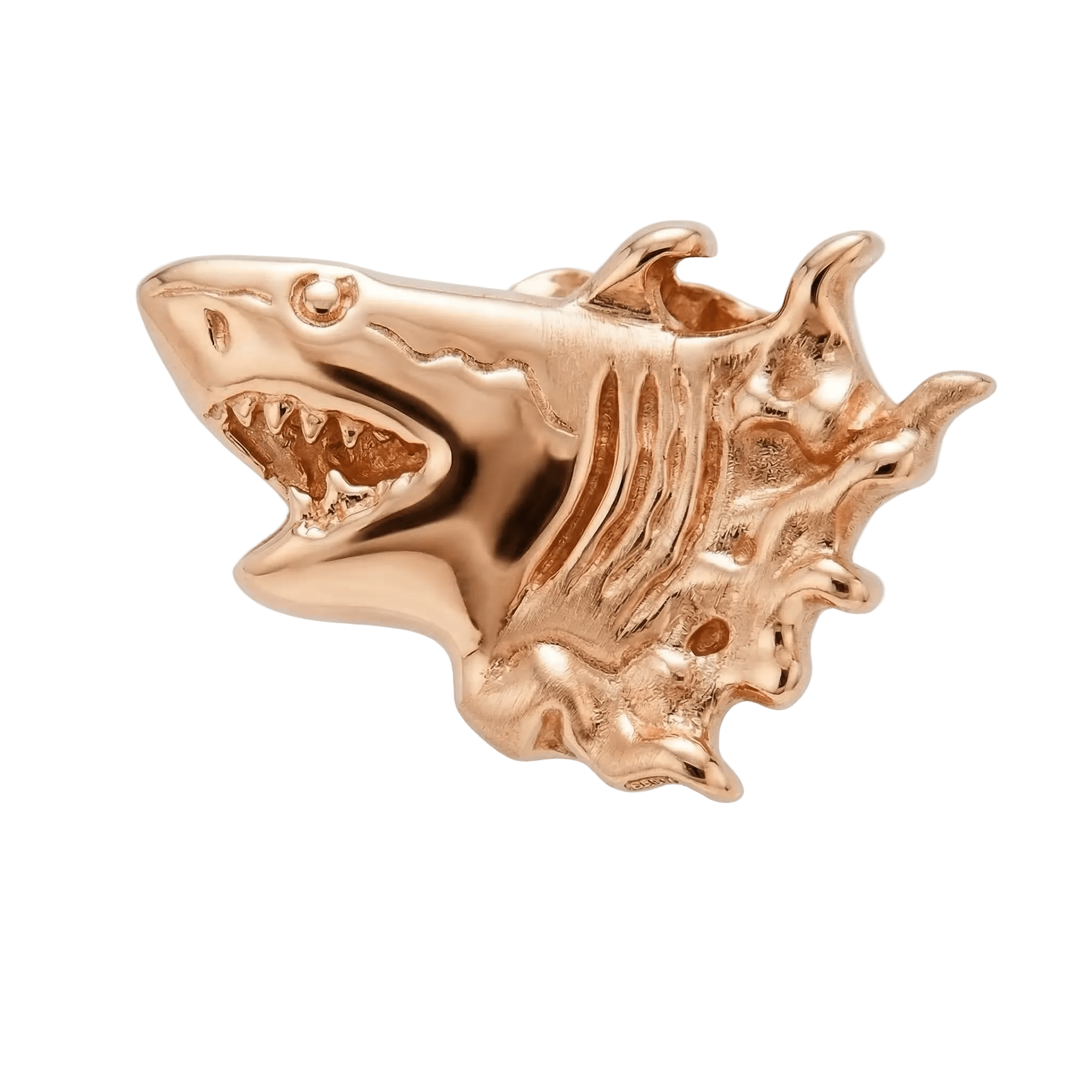 Shark – 14K Gold Threadless/Threaded End - piercing - zone.com