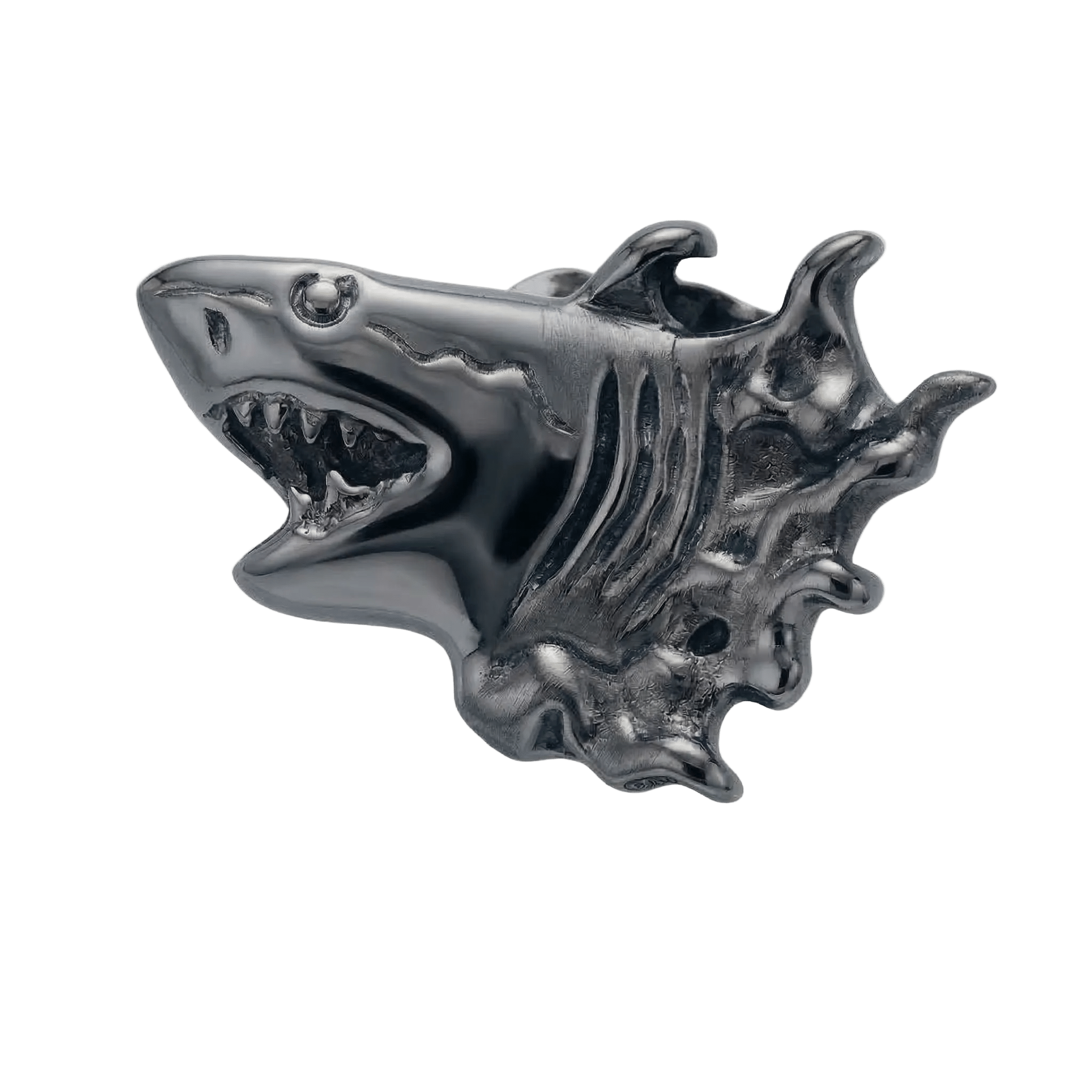 Shark – 14K Gold Threadless/Threaded End - piercing - zone.com