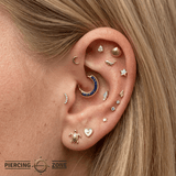 Shell Treasure – Ocean Shell – 14K Gold Threadless End - piercing - zone.com