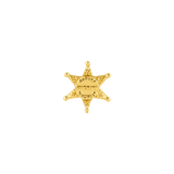Sheriff's Badge – 14K Gold Threadless & Threaded End - piercing - zone.com