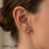 Sheriff's Badge – 14K Gold Threadless/Threaded End - piercing - zone.com