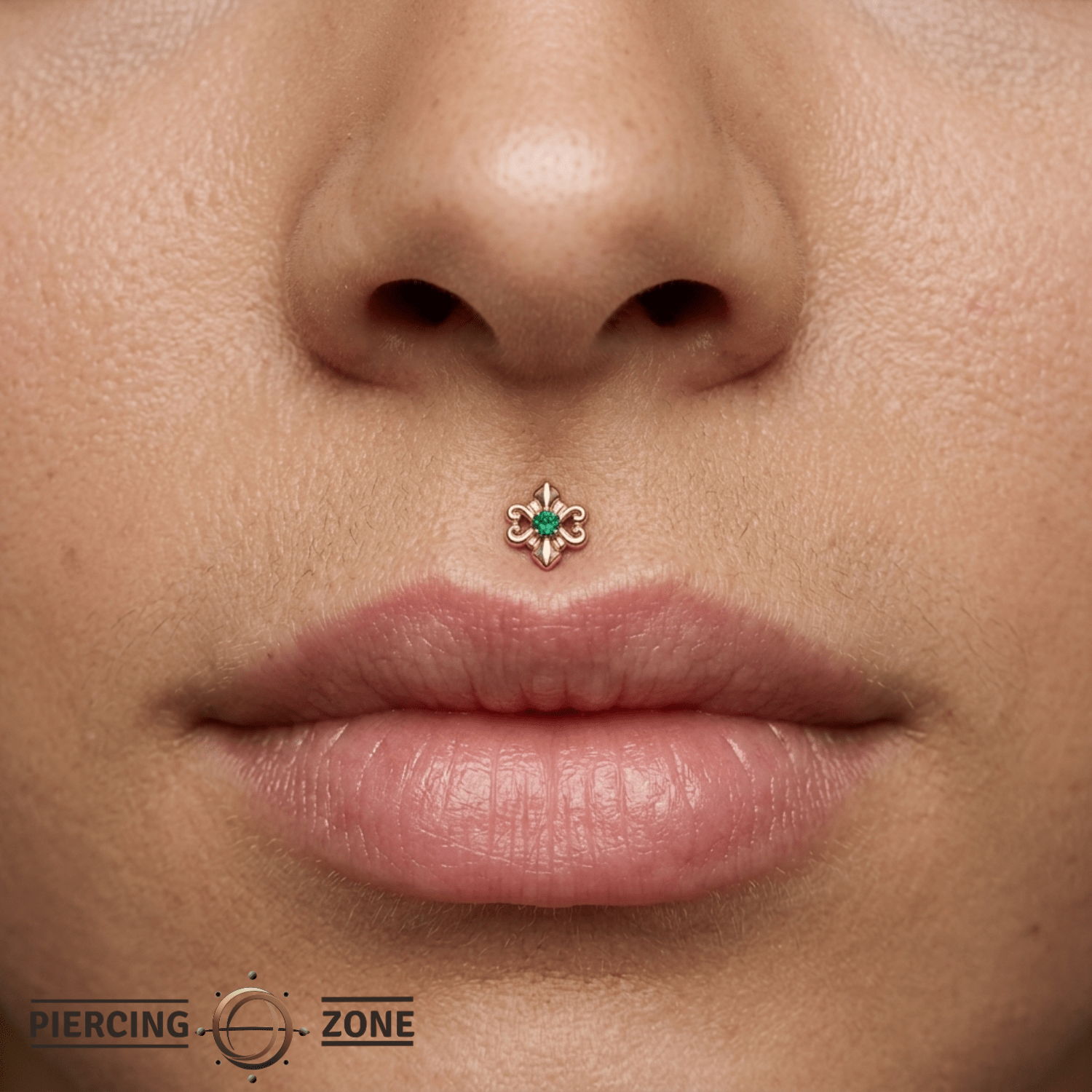 Shield - 14K Gold Stone Threadless/Threaded End - piercing - zone.com